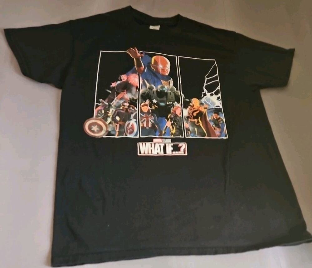 Marvel "Believe In Yourself" T-shirt Mens M Black Colorful